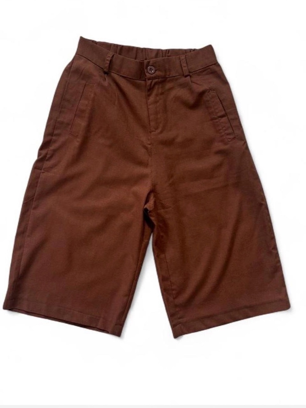 Brown wide leg shorts in a size L